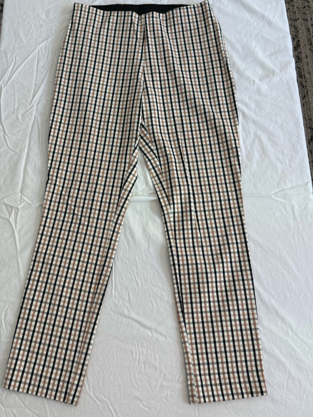 Plaid Ankle Pants in Black, Cream & Tan